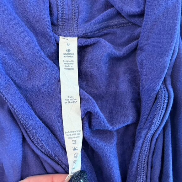 EUC Lululemon To & Flow Wrap Purple Cardigan Size 8 Yoga Sweater - Picture 7 of 9
